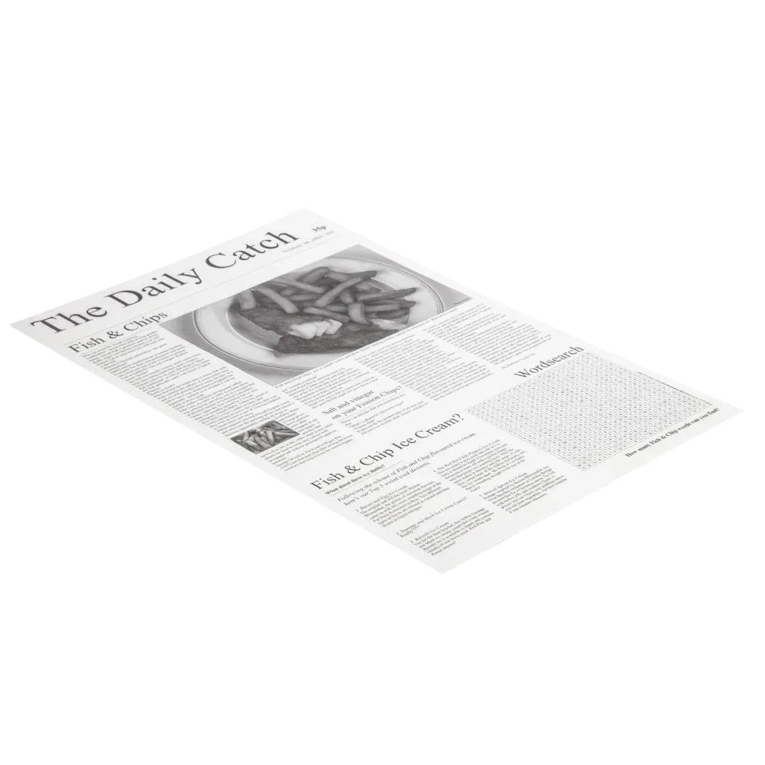 GF036 Greaseproof Paper Sheets Newspaper Print 270 x 420mm (Pack of 500) - JD Catering Equipment Solutions Ltd
