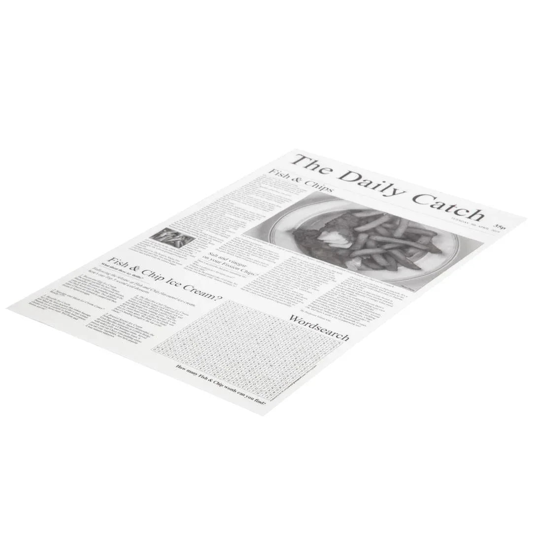 GF036 Greaseproof Paper Sheets Newspaper Print 270 x 420mm (Pack of 500) - JD Catering Equipment Solutions Ltd