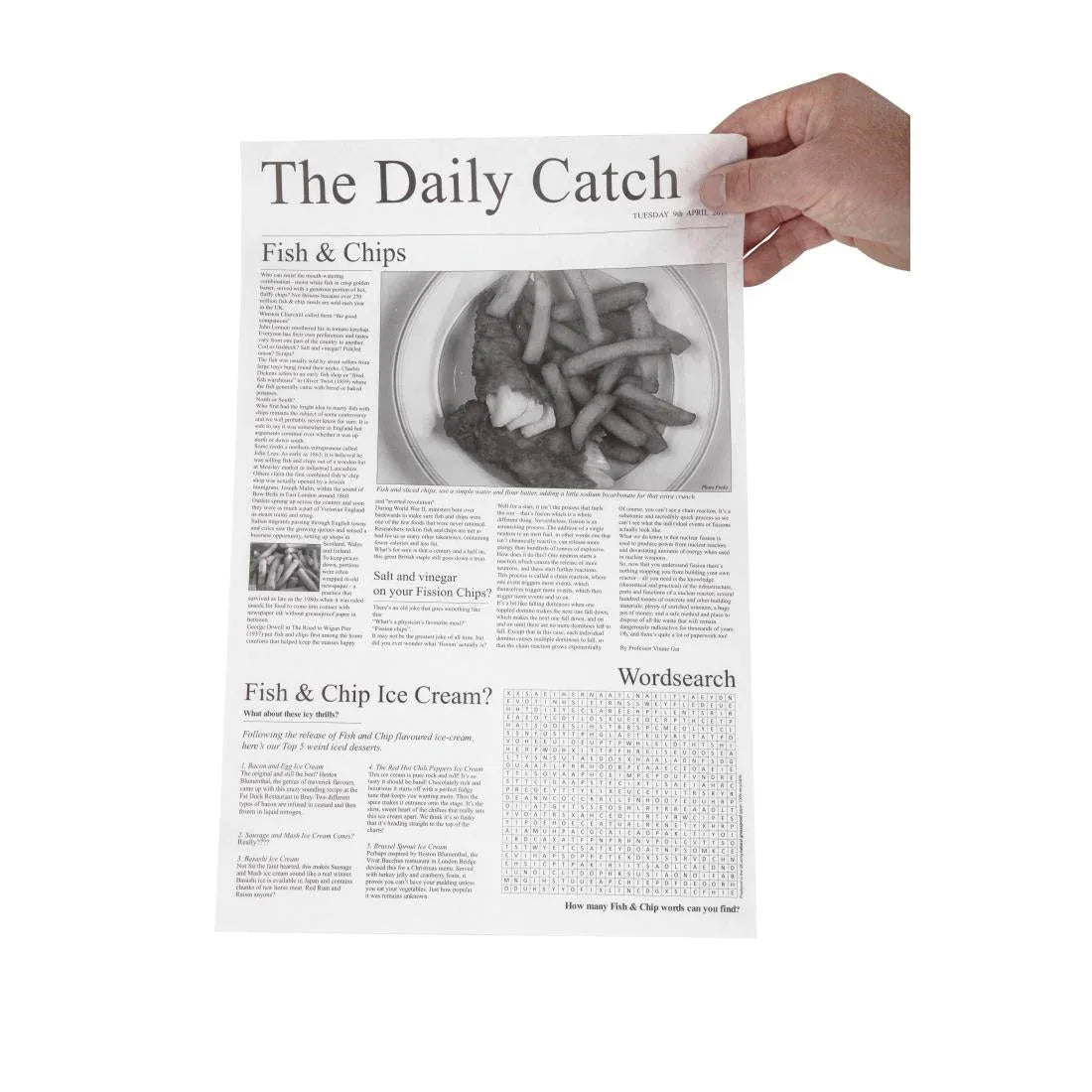 GF036 Greaseproof Paper Sheets Newspaper Print 270 x 420mm (Pack of 500) - JD Catering Equipment Solutions Ltd