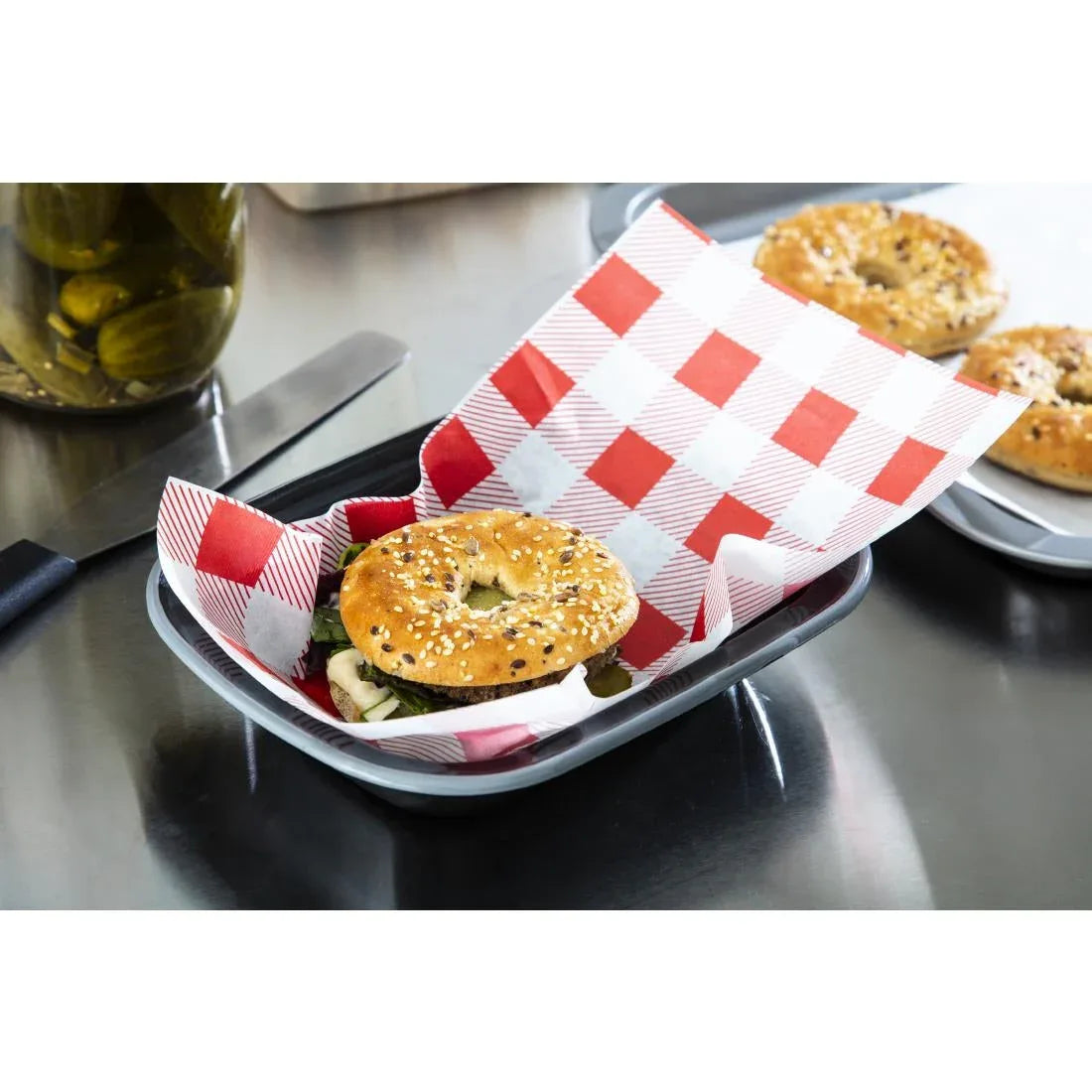 CL658 Greaseproof Paper Sheets Red Gingham (Pack of 200) - JD Catering Equipment Solutions Ltd