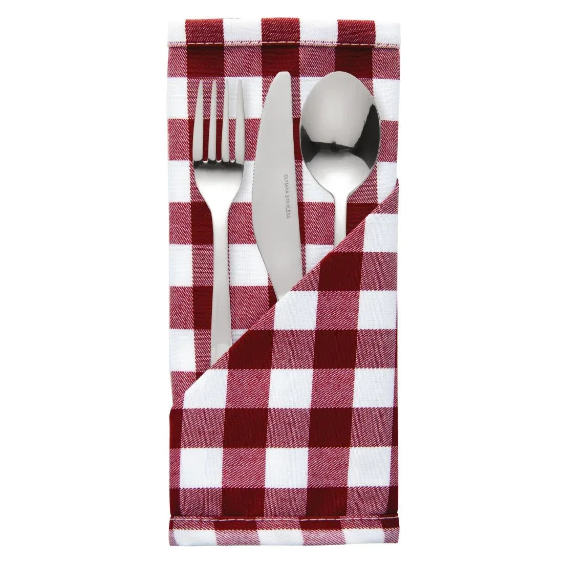 HB580 Gingham Polyester Napkins Red Check (10 pack) - JD Catering Equipment Solutions Ltd
