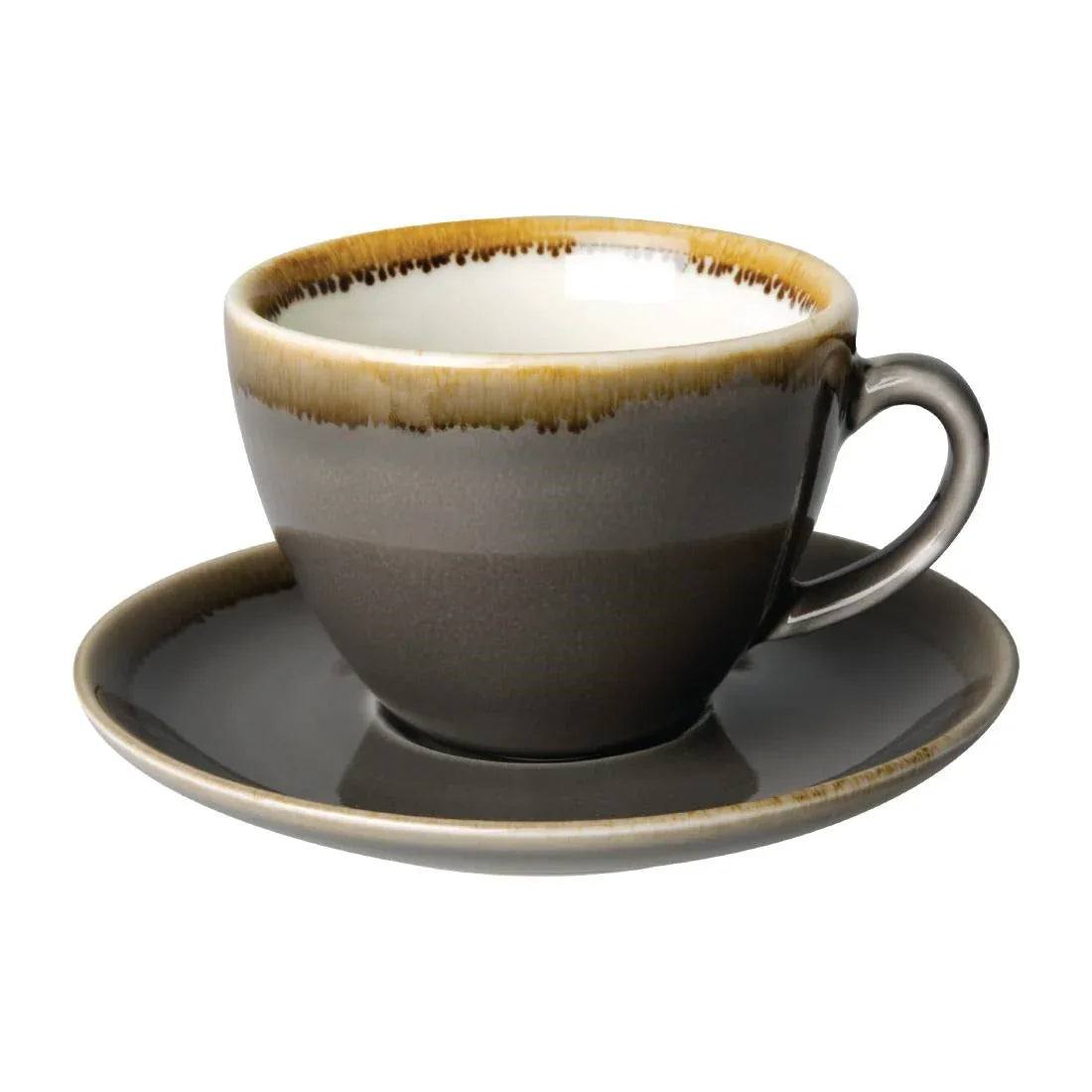 HC391 Olympia Kiln Cappuccino Saucer Smoke 140mm (Pack of 6) - JD Catering Equipment Solutions Ltd