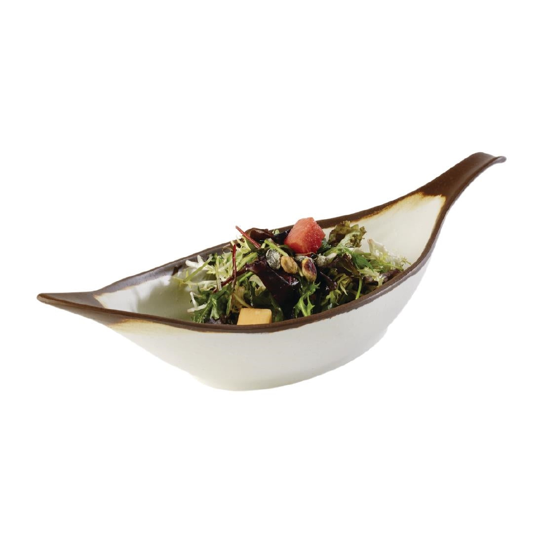 HC735 APS Crocker Leaf Bowl Cream. 420mm length JD Catering Equipment Solutions Ltd