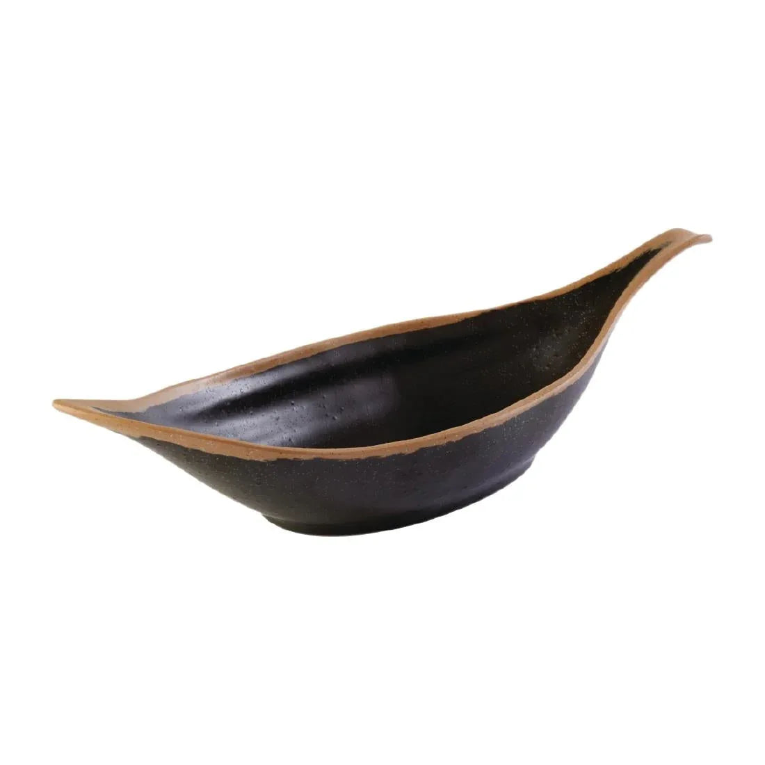 HC736 APS Crocker Leaf Bowl Brown. 420mm length - JD Catering Equipment Solutions Ltd