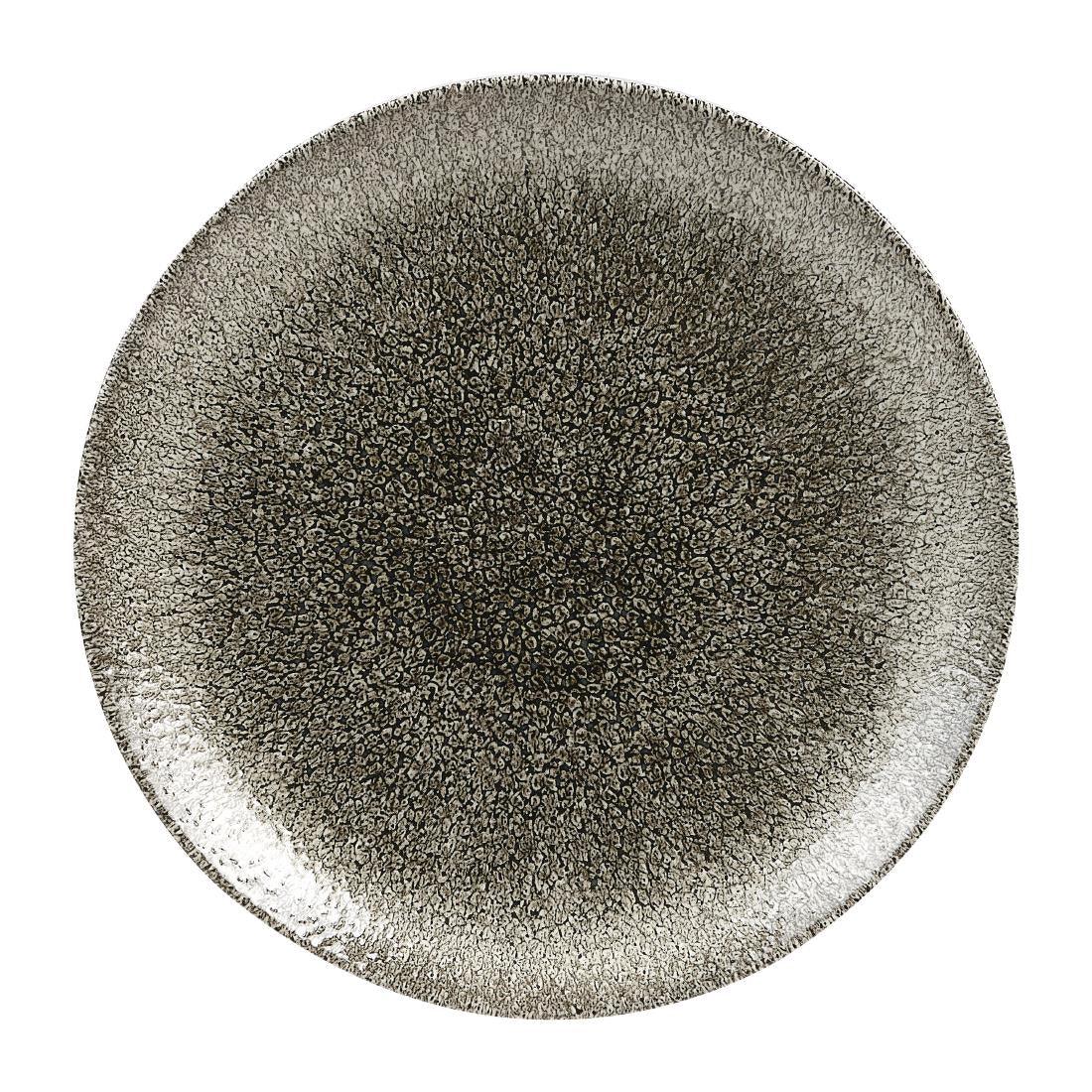 HC769 Churchill Studio Prints Raku Coupe Plates Quartz Black 217mm (Pack of 12) - JD Catering Equipment Solutions Ltd