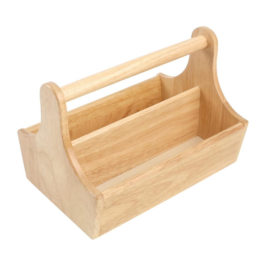 Hevea Wood Condiment Basket with Handle JD Catering Equipment Solutions Ltd