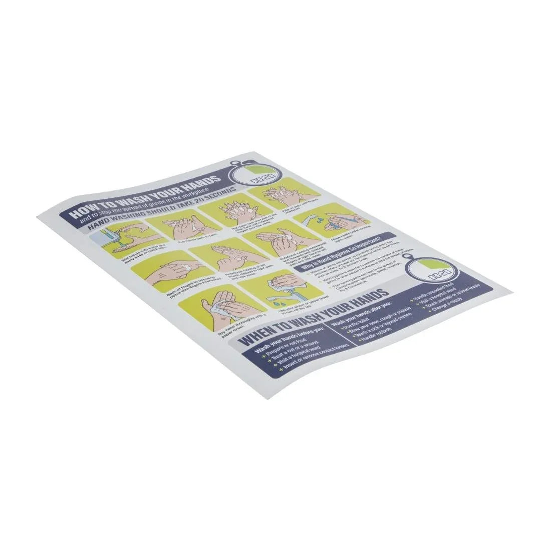 FJ978 How To Wash Your Hands Sign A4 Self-Adhesive - JD Catering Equipment Solutions Ltd