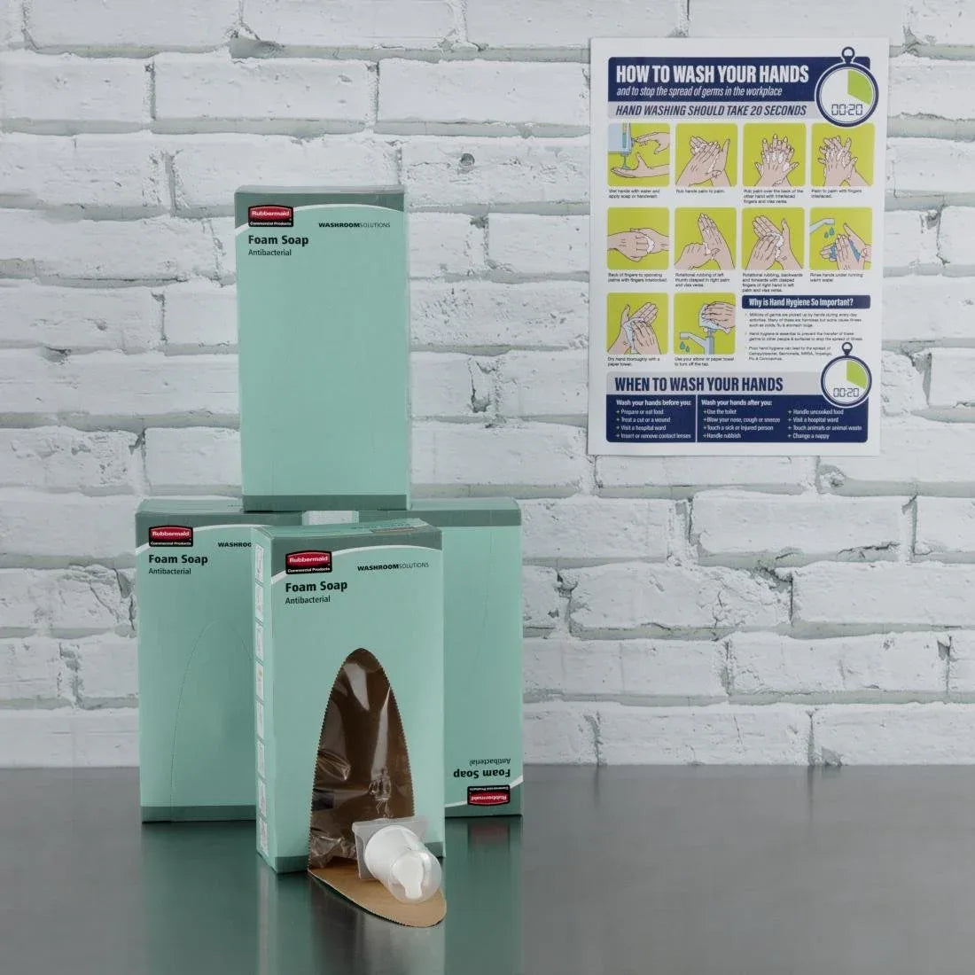 FJ978 How To Wash Your Hands Sign A4 Self-Adhesive - JD Catering Equipment Solutions Ltd