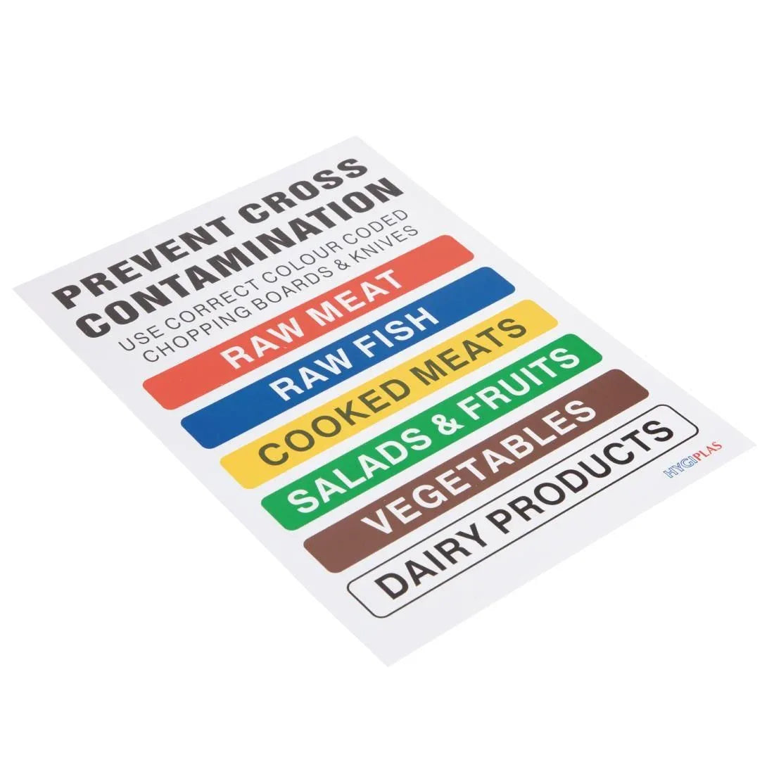 J249 Hygiplas Colour Coded Wall Chart - JD Catering Equipment Solutions Ltd