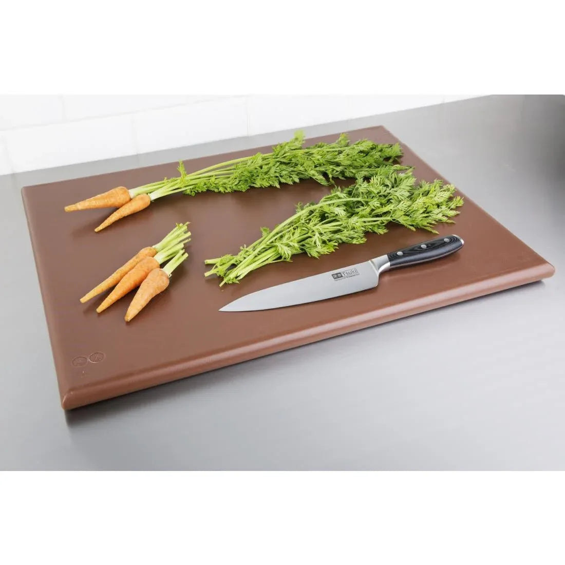 J041 Hygiplas Extra Thick High Density Brown Chopping Board Large - JD Catering Equipment Solutions Ltd