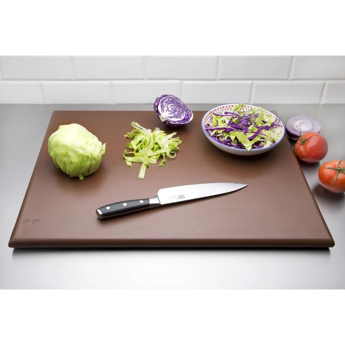 J041 Hygiplas Extra Thick High Density Brown Chopping Board Large - JD Catering Equipment Solutions Ltd