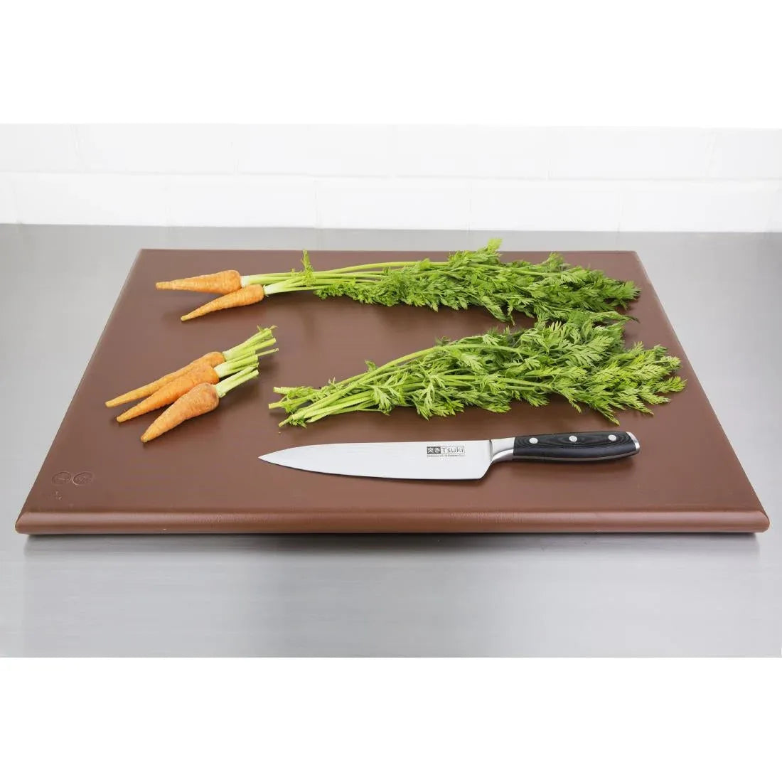 J041 Hygiplas Extra Thick High Density Brown Chopping Board Large - JD Catering Equipment Solutions Ltd