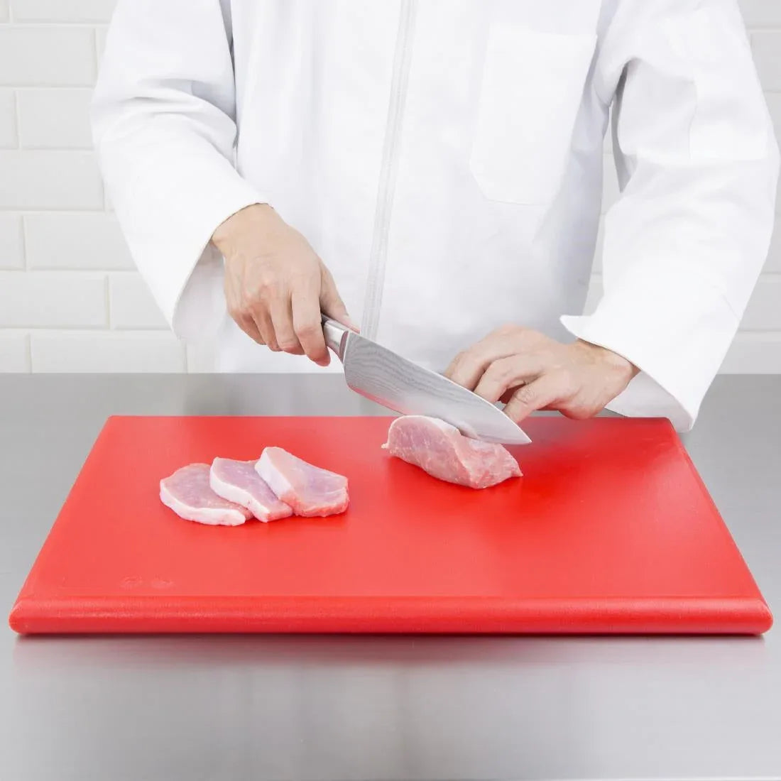 J034 Hygiplas Extra Thick High Density Red Chopping Board Standard - JD Catering Equipment Solutions Ltd