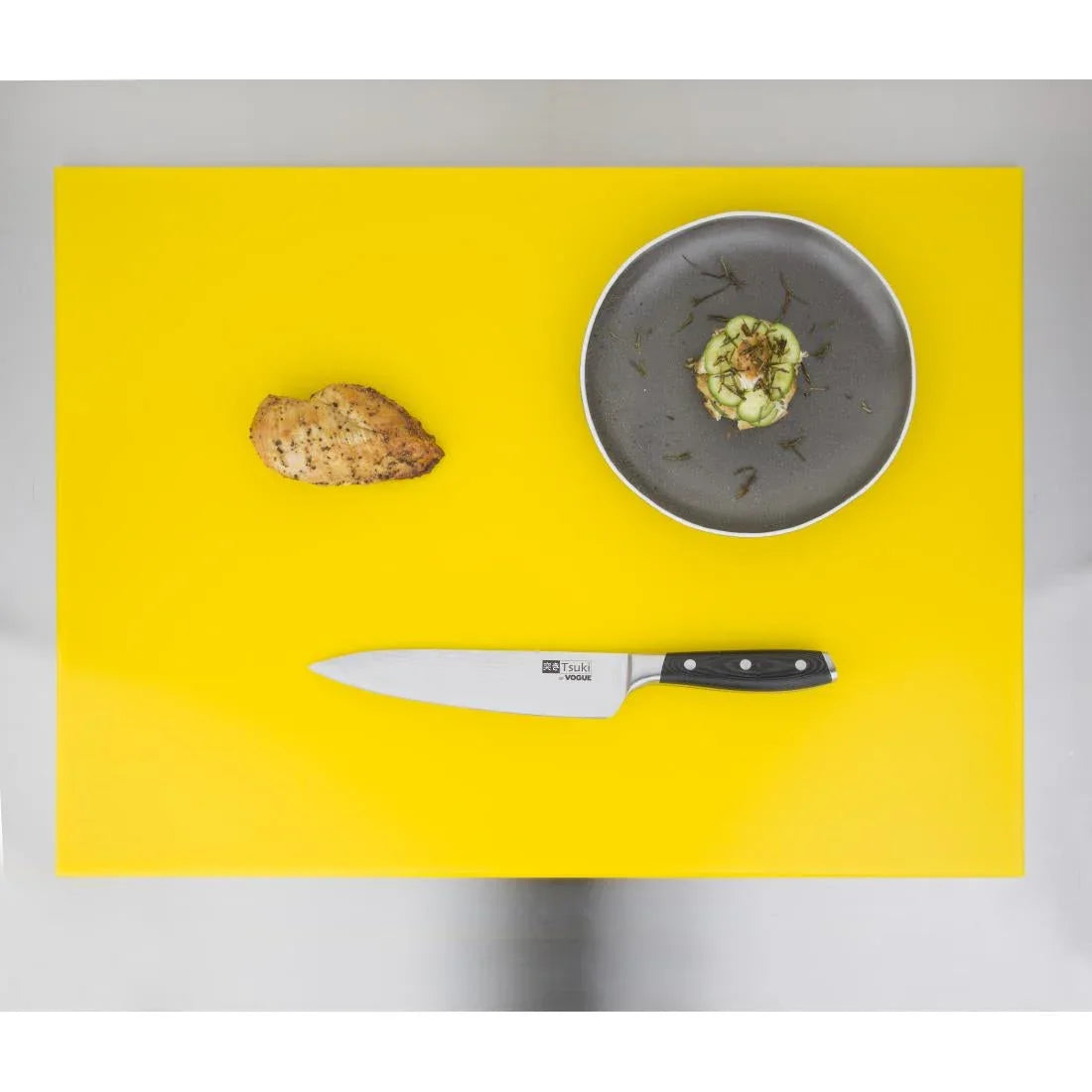J045 Hygiplas Extra Thick High Density Yellow Chopping Board Large - JD Catering Equipment Solutions Ltd