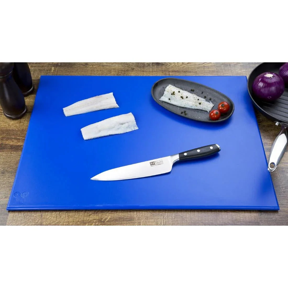 J009 Hygiplas High Density Blue Chopping Board Large - JD Catering Equipment Solutions Ltd