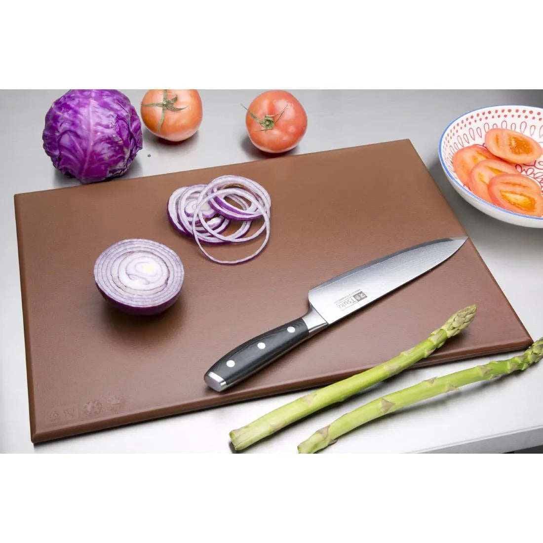 J004 Hygiplas High Density Brown Chopping Board Standard - JD Catering Equipment Solutions Ltd