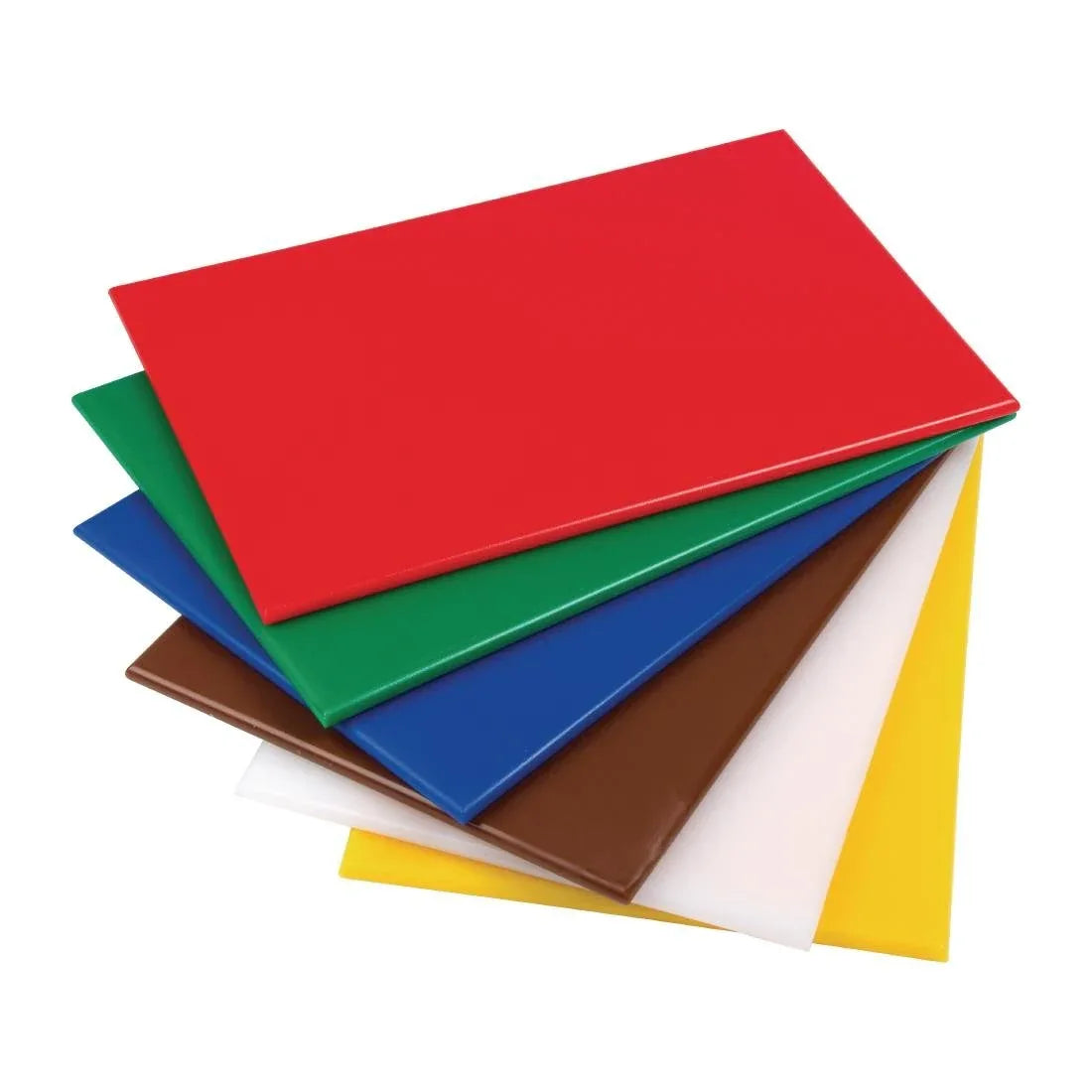 Hygiplas High Density Chopping Board Set with Rack 455x305x12mm (6 Pack) - JD Catering Equipment Solutions Ltd