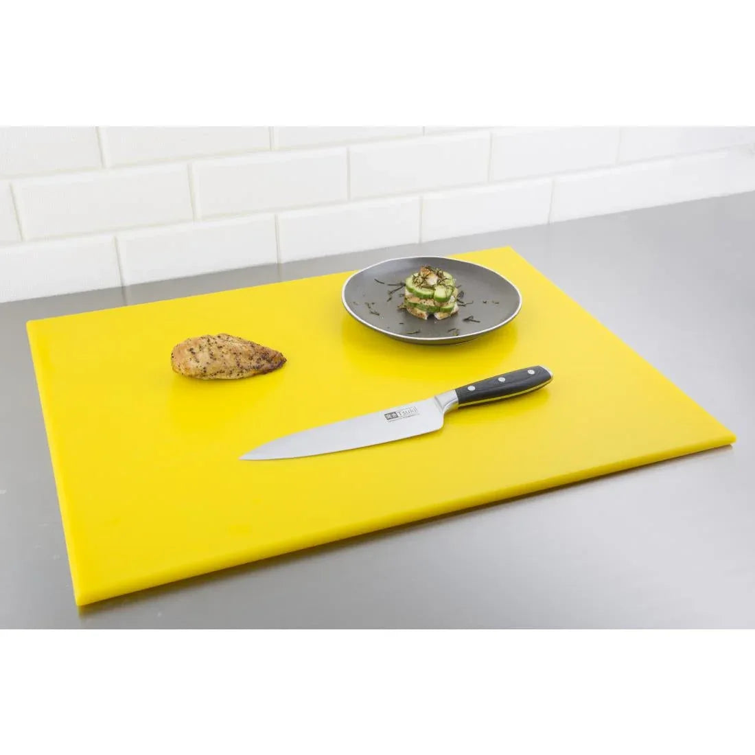 J021 Hygiplas High Density Yellow Chopping Board Large - JD Catering Equipment Solutions Ltd
