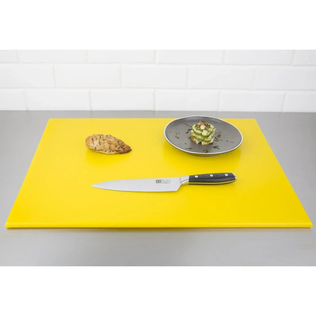 J021 Hygiplas High Density Yellow Chopping Board Large - JD Catering Equipment Solutions Ltd