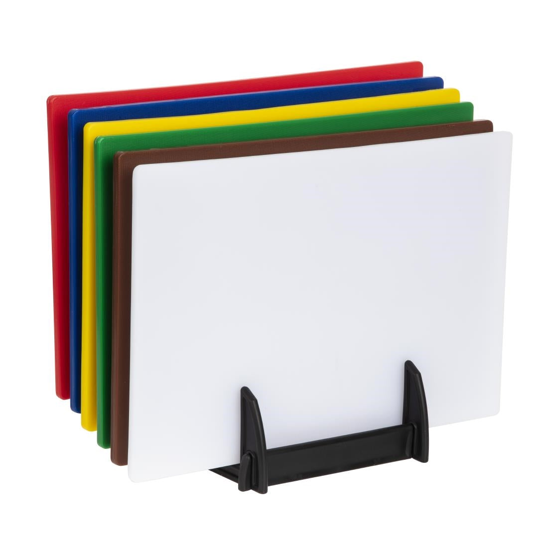 Hygiplas Low Density Chopping Board Set with Rack JD Catering Equipment Solutions Ltd