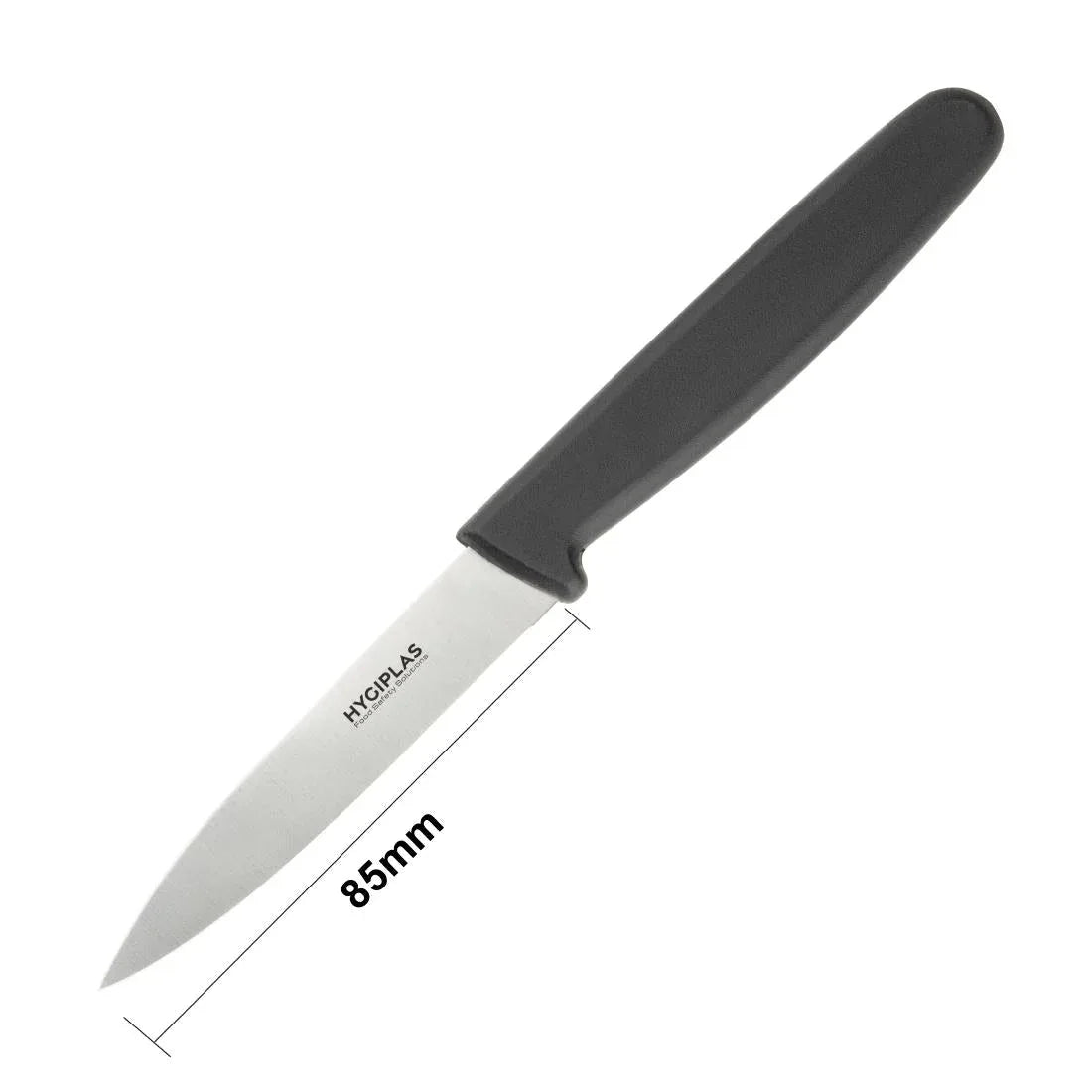 C268 Hygiplas Straight Blade Paring Knife Black 7.5cm - JD Catering Equipment Solutions Ltd