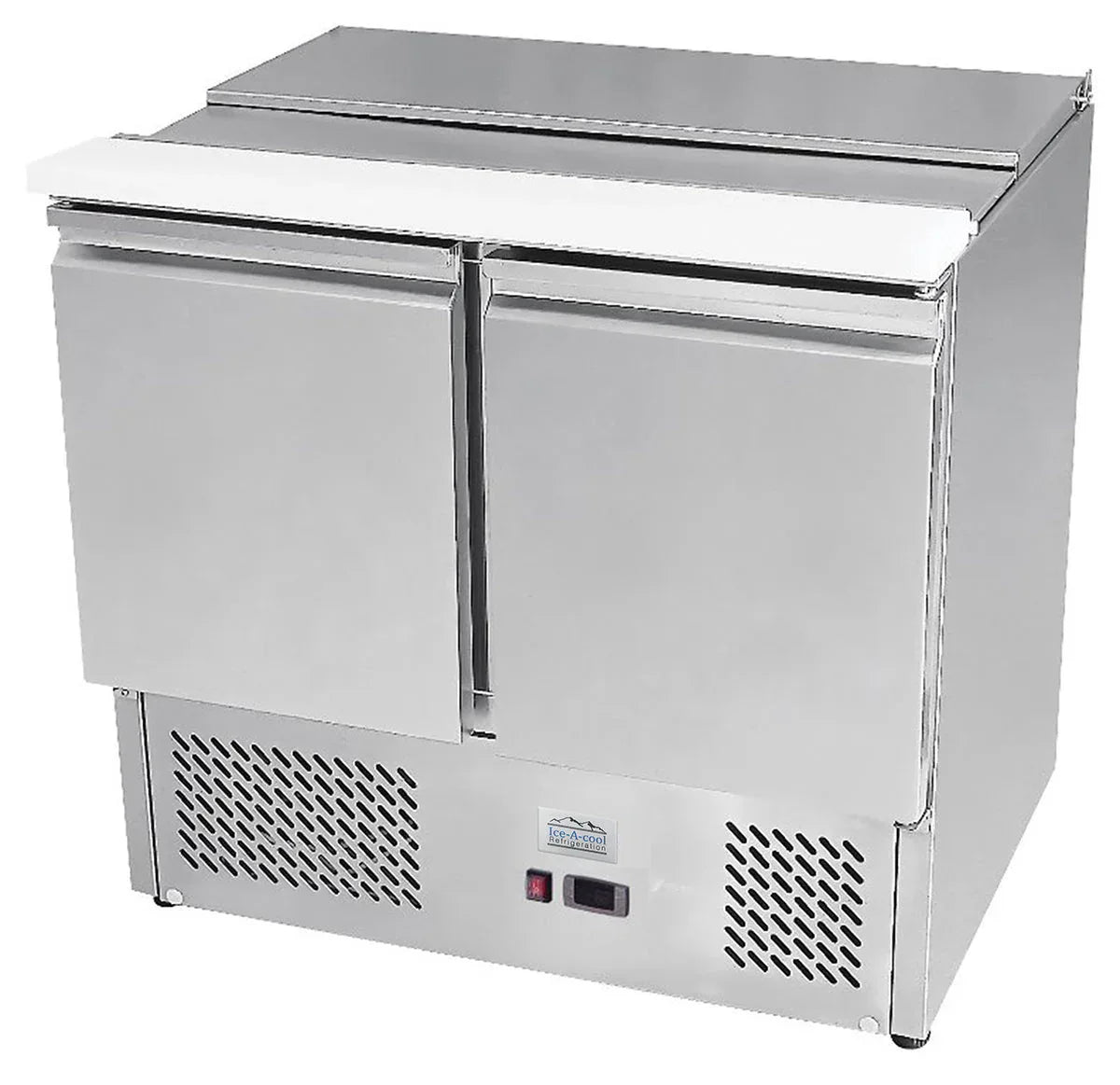 Ice-A-Cool ICE3800GR 2 Door Refrigerated Saladette Prep Counter 300 Litres - JD Catering Equipment Solutions Ltd
