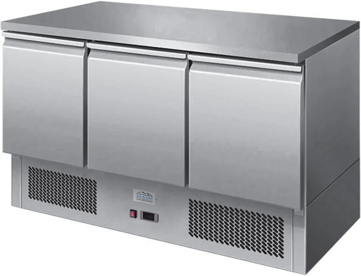 Ice-A-Cool ICE3851GR 3 Door Counter Refrigerator 380 Litres - JD Catering Equipment Solutions Ltd