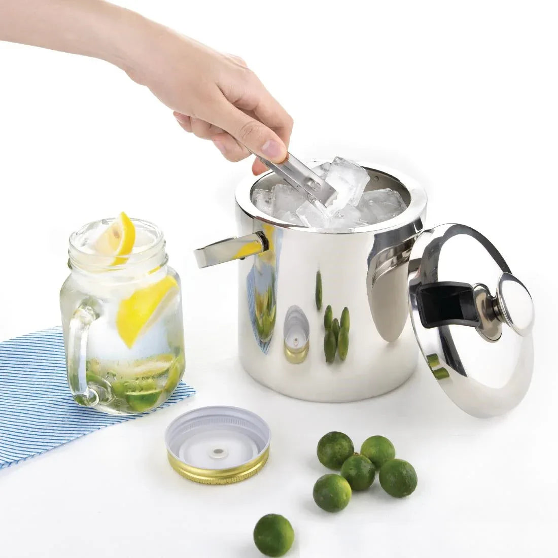 L279 Ice Bucket with Lid and Tongs 1.23Ltr - JD Catering Equipment Solutions Ltd