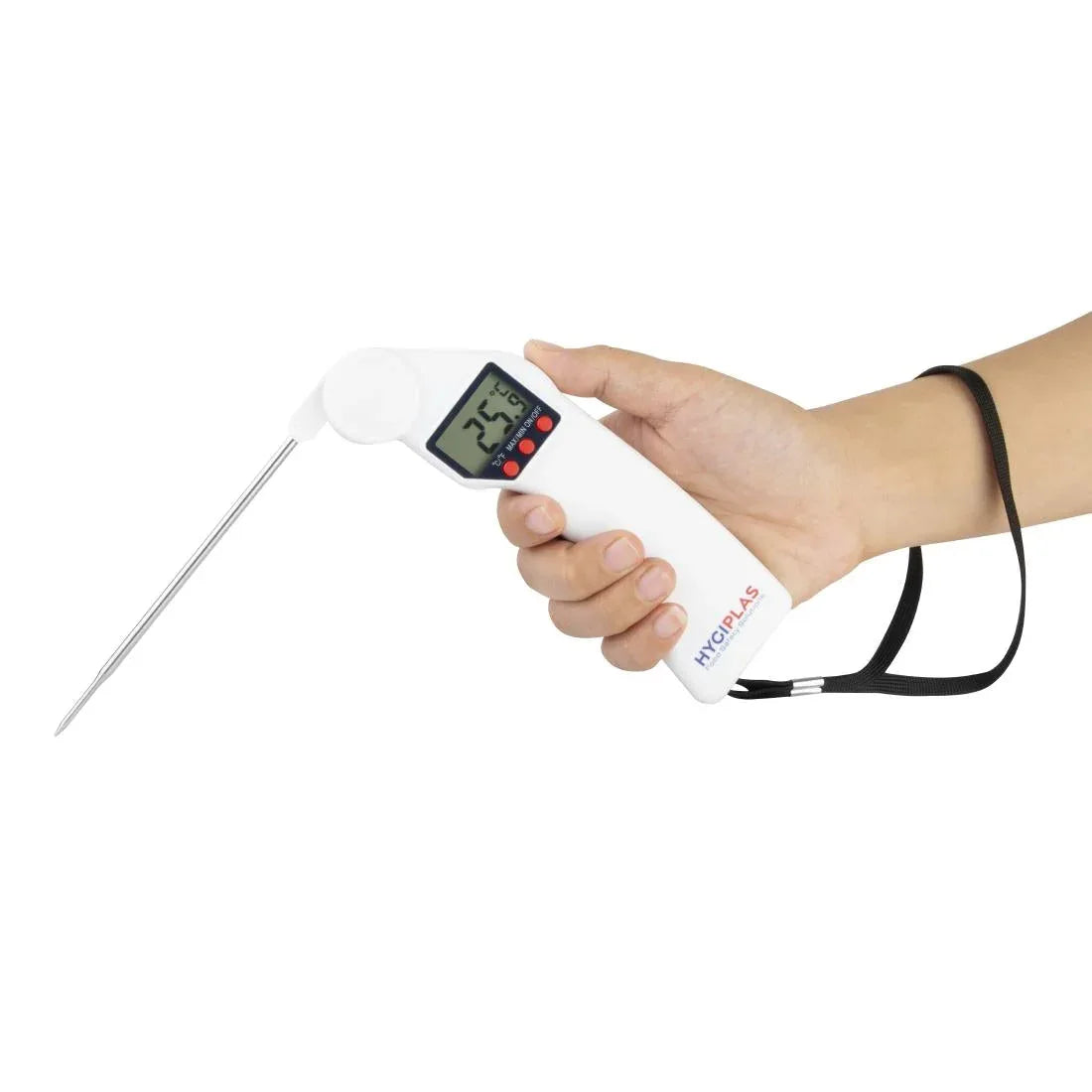 J242 Hygiplas Easytemp Colour-Coded White Thermometer – Accurate Foldable Food Thermometer (-50°C to 300°C) - JD Catering Equipment Solutions Ltd