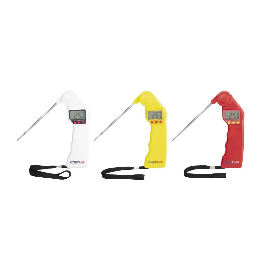 J242 Hygiplas Easytemp Colour-Coded White Thermometer – Accurate Foldable Food Thermometer (-50°C to 300°C) - JD Catering Equipment Solutions Ltd