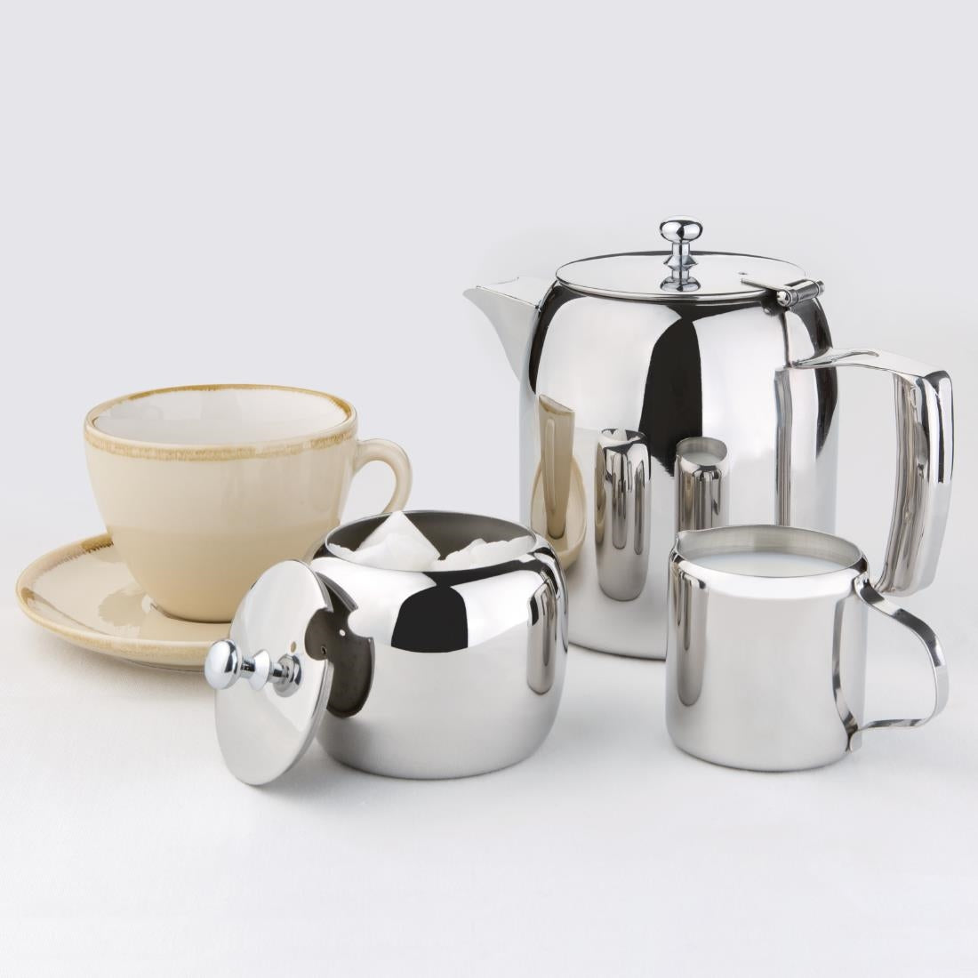 J323 Olympia Cosmos Stainless Steel Teapot 910ml JD Catering Equipment Solutions Ltd