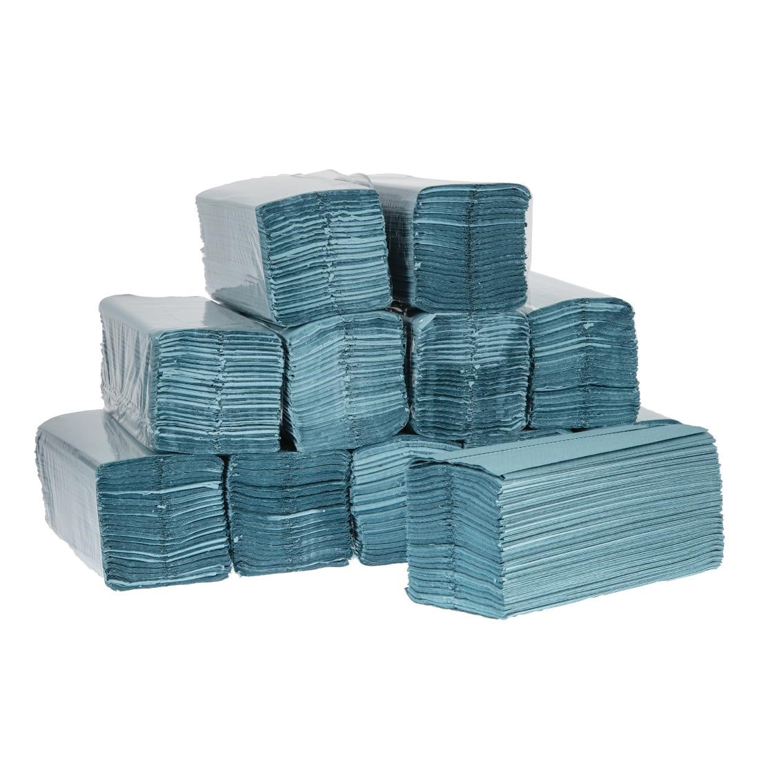 Jantex C Fold Paper Hand Towels Blue 1-Ply 192 Sheets (Pack of 12) JD Catering Equipment Solutions Ltd