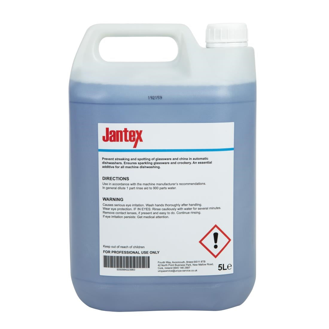 Jantex Dishwasher Rinse Aid Concentrate 5Ltr JD Catering Equipment Solutions Ltd