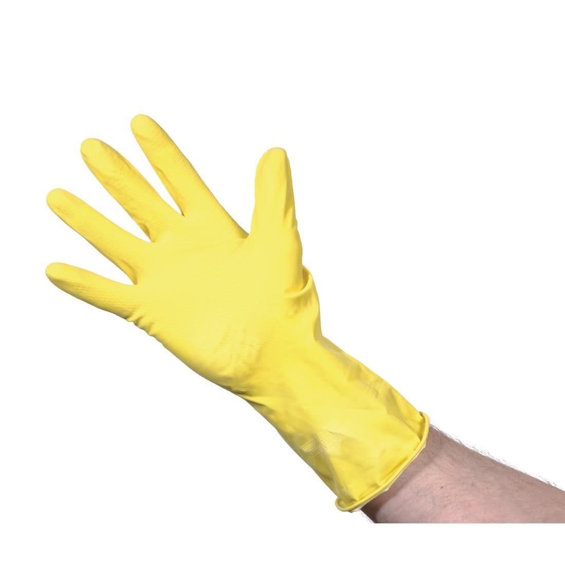 Jantex Household Gloves Yellow Medium JD Catering Equipment Solutions Ltd