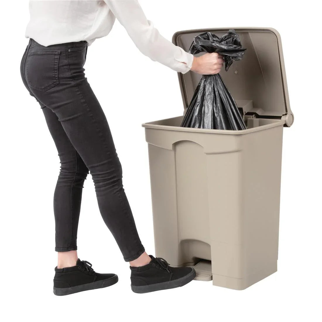 GH638 Jantex Kitchen Pedal Bin Beige - JD Catering Equipment Solutions Ltd