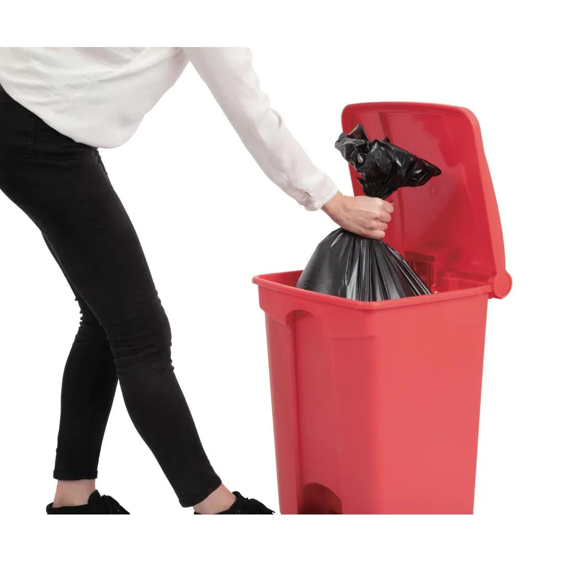 DC708 Jantex Kitchen Pedal Bin Red - JD Catering Equipment Solutions Ltd
