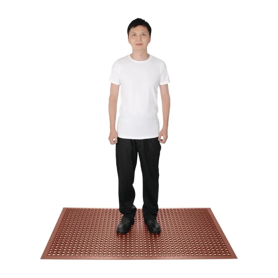 GF017 Jantex Rubber Anti Fatigue Mat Red - JD Catering Equipment Solutions Ltd