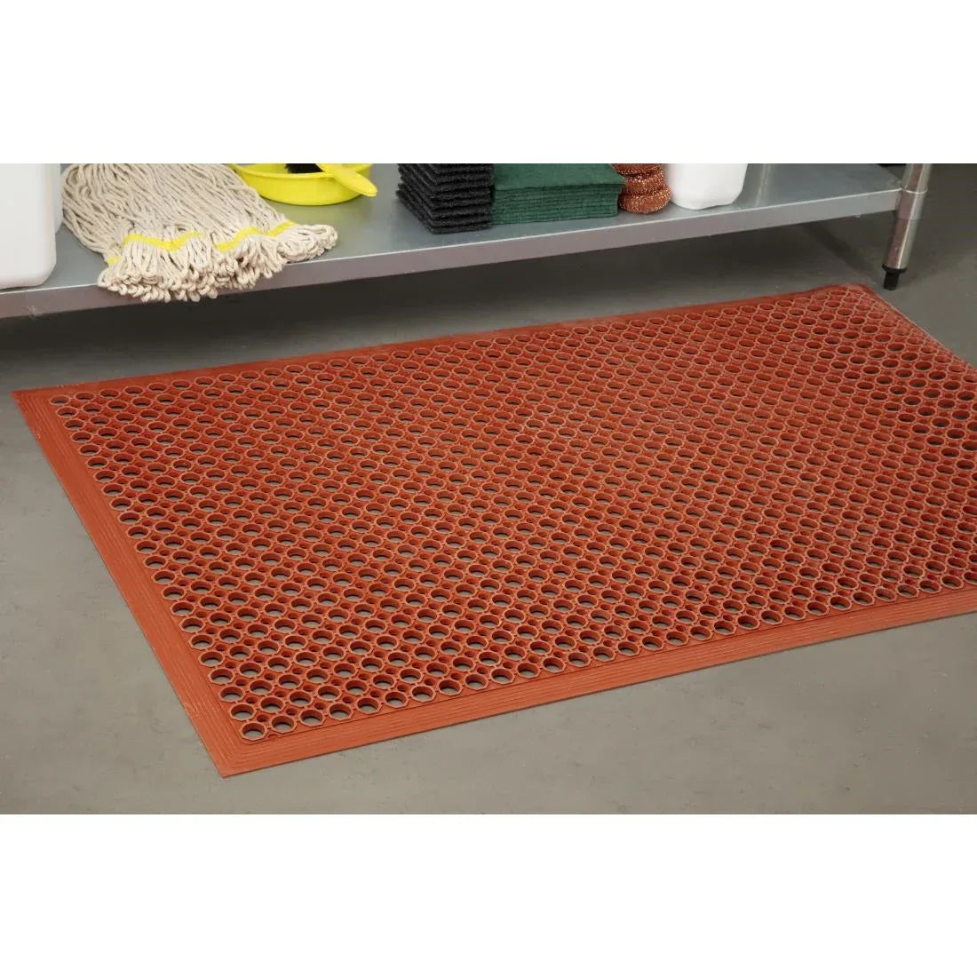 GF017 Jantex Rubber Anti Fatigue Mat Red - JD Catering Equipment Solutions Ltd