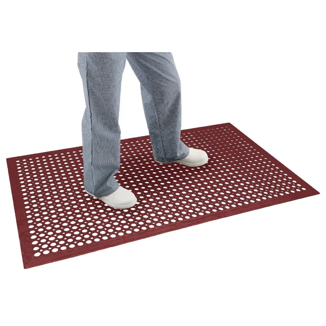 GF017 Jantex Rubber Anti Fatigue Mat Red - JD Catering Equipment Solutions Ltd