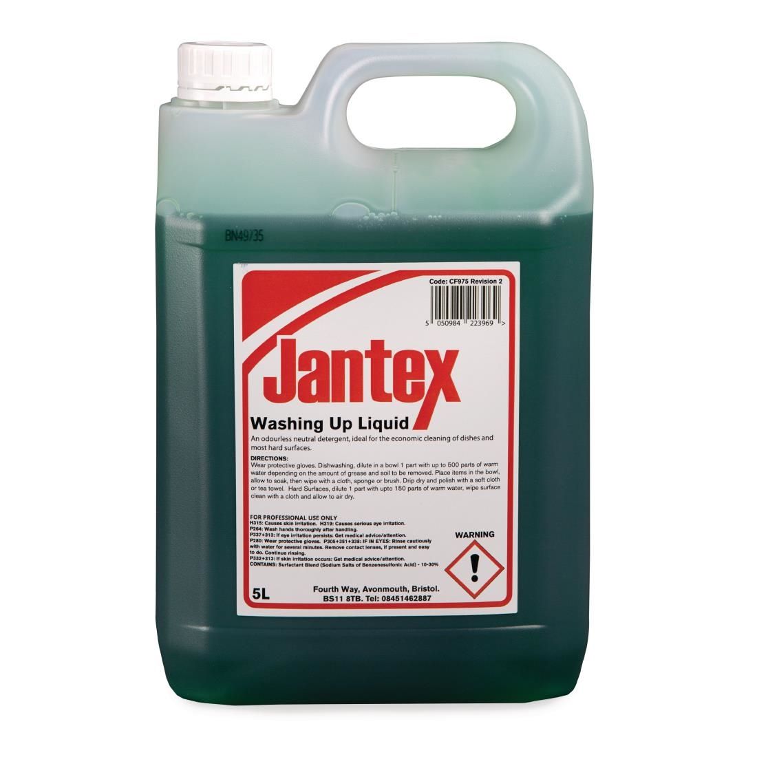 Jantex Washing Up Liquid Concentrate 5Ltr (Single Pack) JD Catering Equipment Solutions Ltd