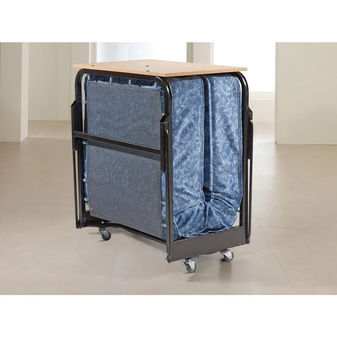 GR375 Jay-Be Contract Folding Bed with Water Resistant Mattress Single in Black Colour - JD Catering Equipment Solutions Ltd