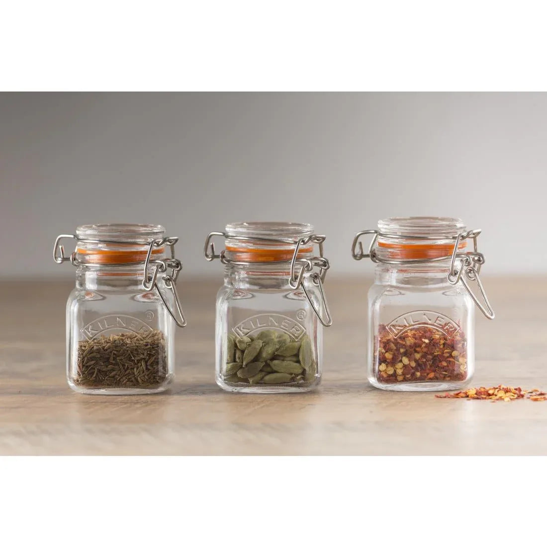 GL882 Kilner Square Clip Top Spice Jar 70ml - JD Catering Equipment Solutions Ltd