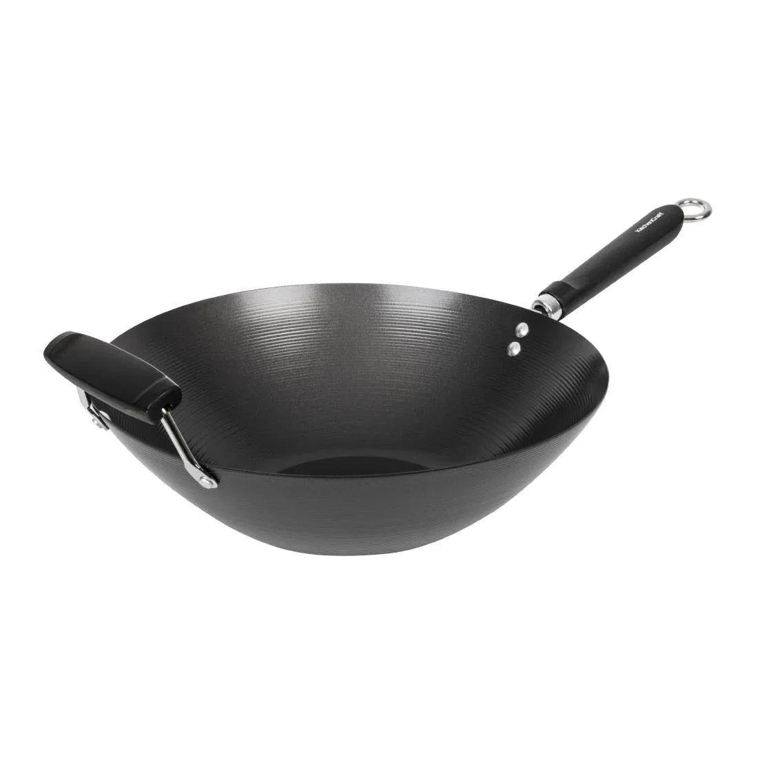 K250 Kitchen Craft Non Stick Flat Base Wok 356mm - JD Catering Equipment Solutions Ltd