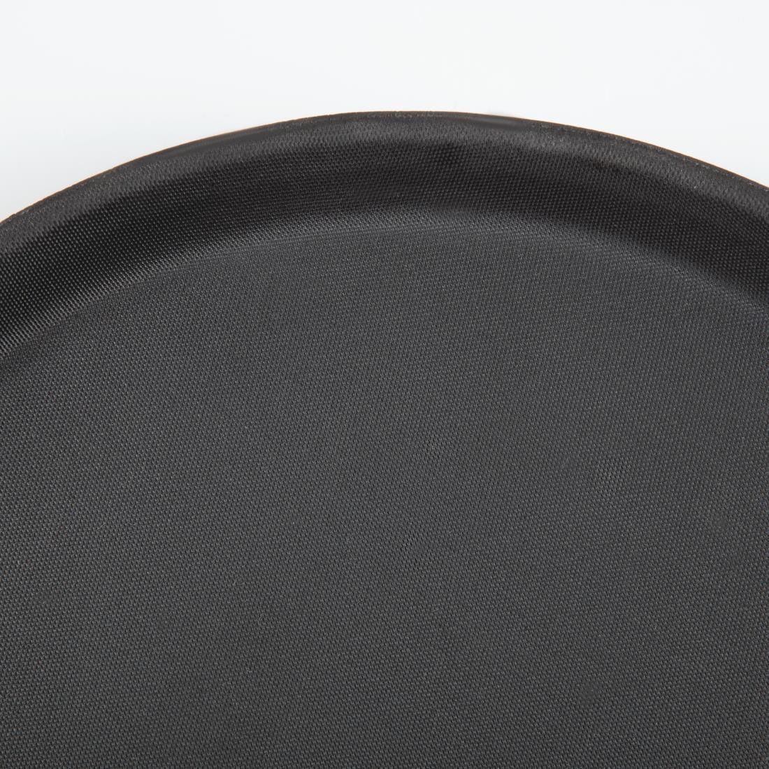 J845 Kristallon Fibreglass Round Non-Slip Tray Black 280mm - JD Catering Equipment Solutions Ltd