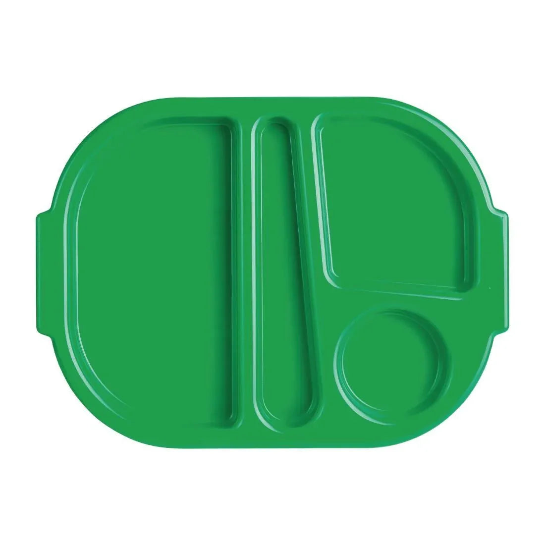 U040 Kristallon Large Polycarbonate Compartment Food Trays Green 375mm - JD Catering Equipment Solutions Ltd
