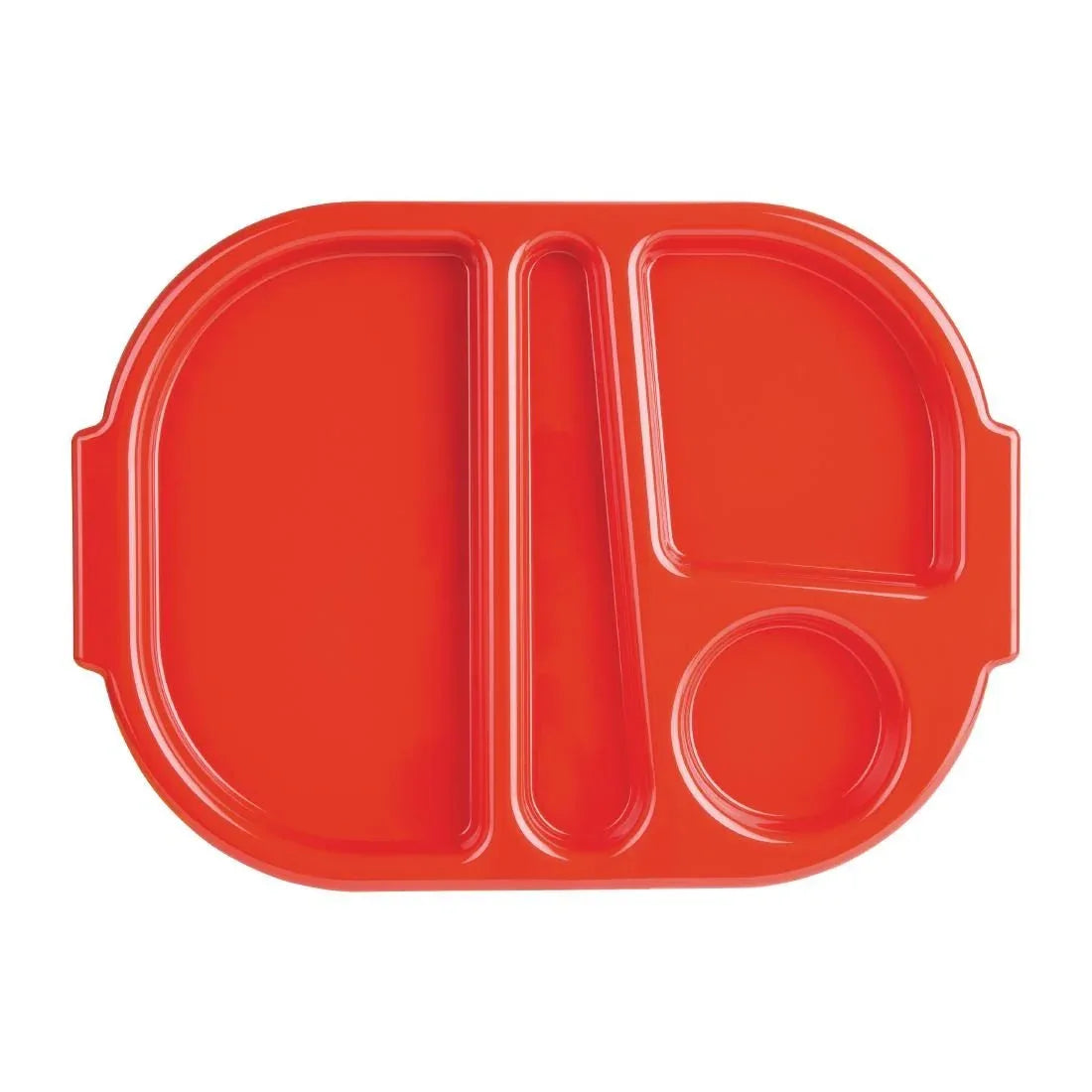 U037 Kristallon Large Polycarbonate Compartment Food Trays Red 375mm - JD Catering Equipment Solutions Ltd