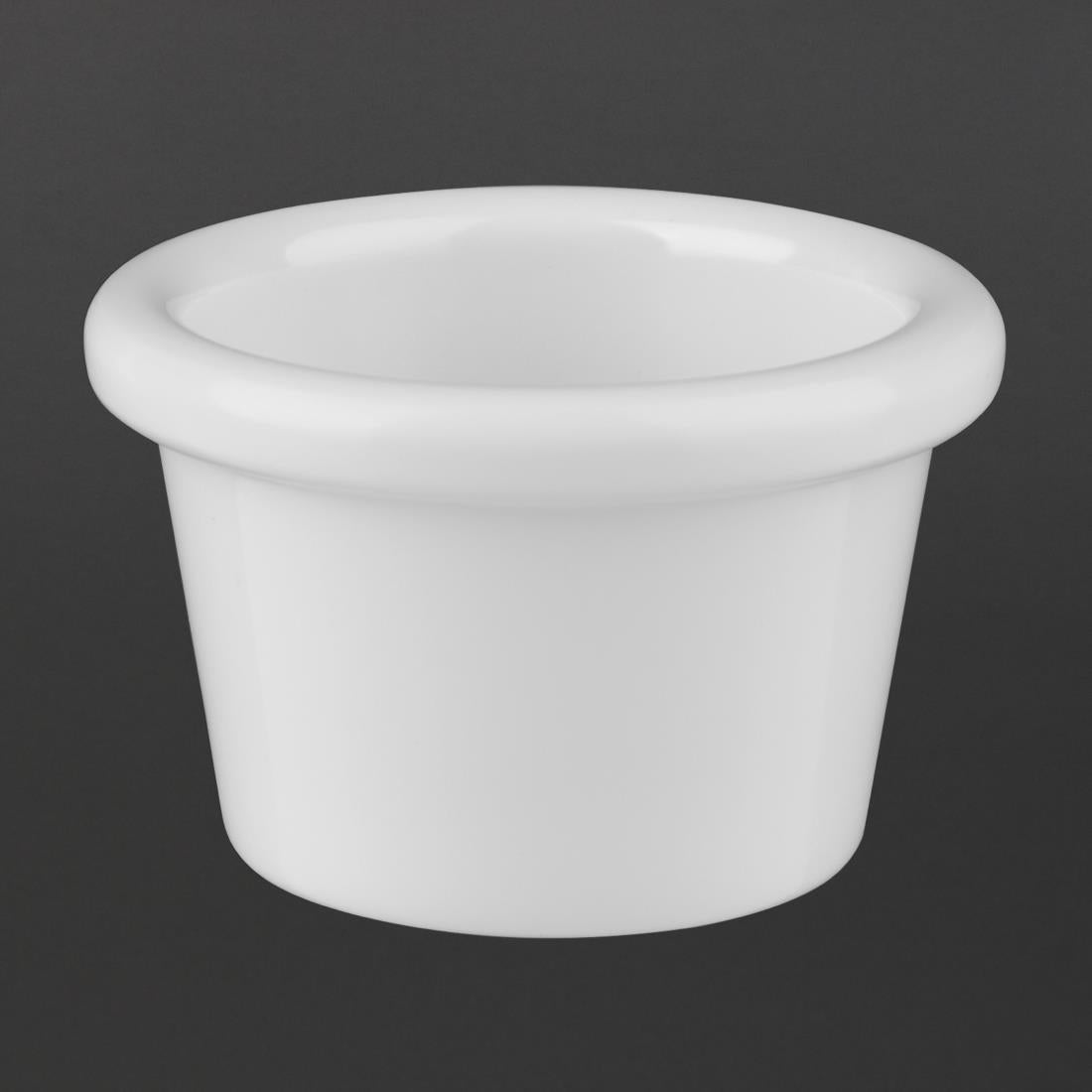 Kristallon Melamine Plain Ramekins White 63mm (Pack of 12) JD Catering Equipment Solutions Ltd