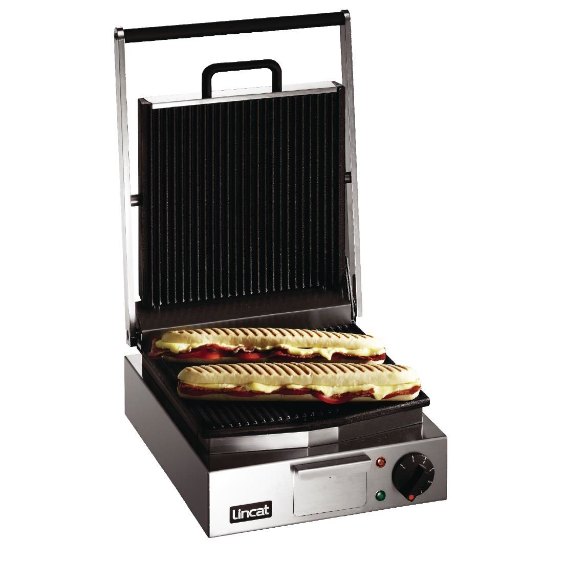 LPG - Lincat Lynx 400 Electric Counter-top Single Panini Grill - Ribbed Upper & Lower Plates - W 310 mm - 2.25 kW CD423 JD Catering Equipment Solutions Ltd