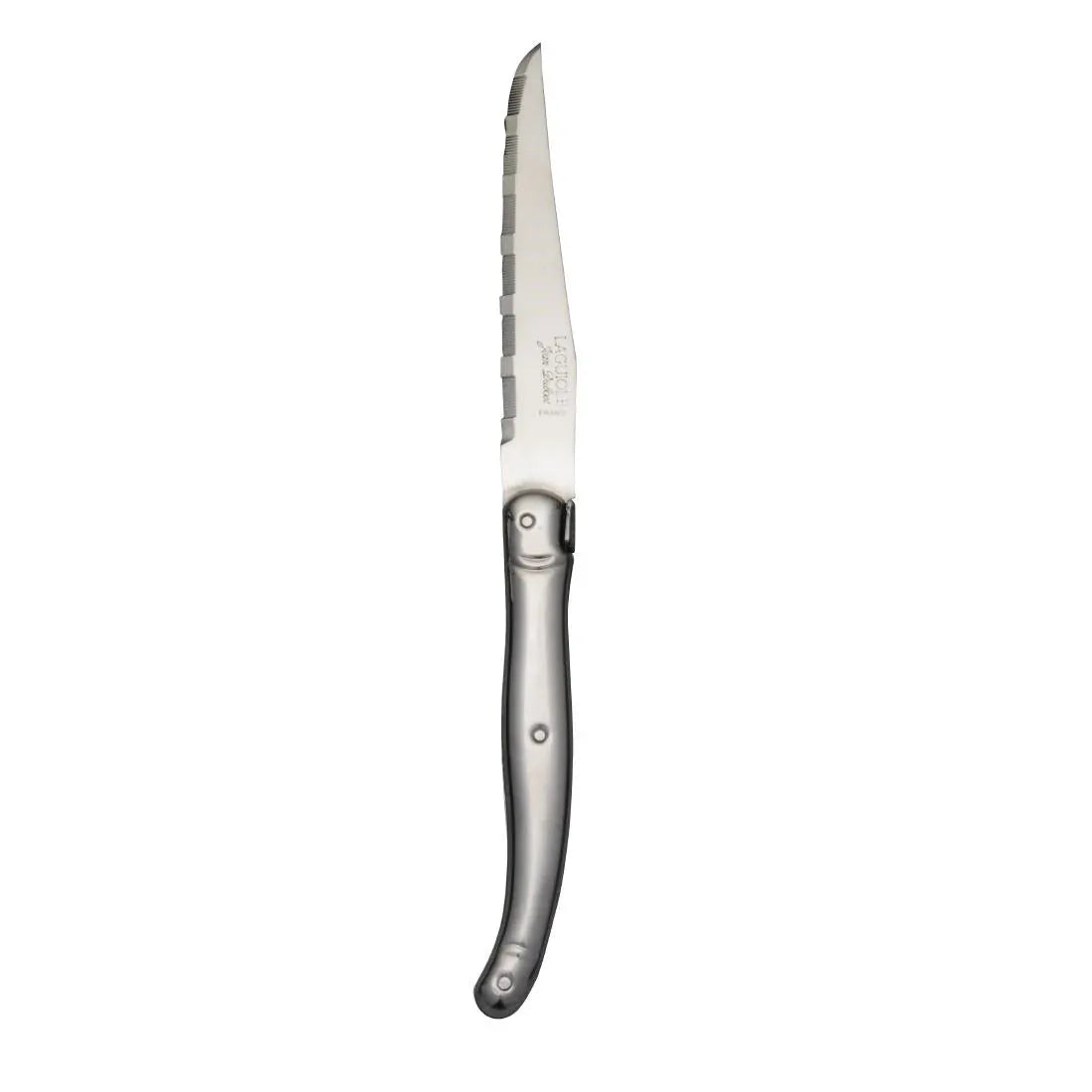 V598 Laguiole Serrated Steak Knife Stainless Steel Handle (Pack of 6) - JD Catering Equipment Solutions Ltd
