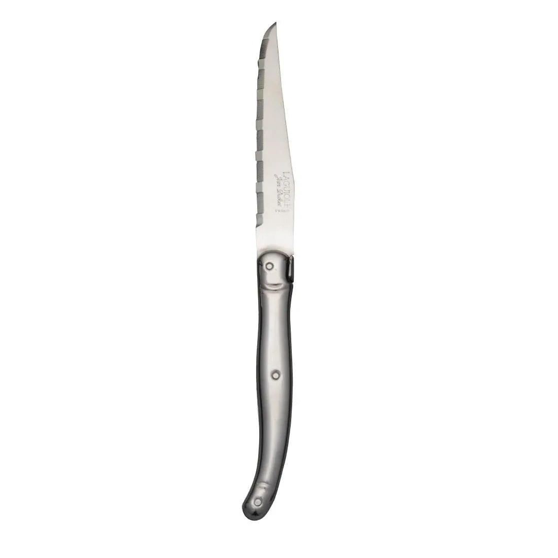 V598 Laguiole Serrated Steak Knife Stainless Steel Handle (Pack of 6) - JD Catering Equipment Solutions Ltd